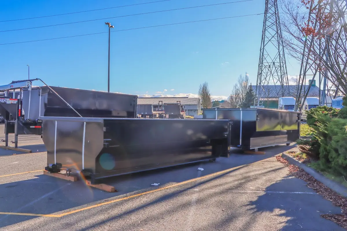 Roll-off dumpster ready for waste disposal at job site for Cleanout Dumpster Rental in Columbia